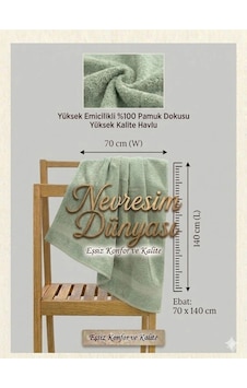 Eco Lounge Prime Havlu 70x140 Su Yeşili Açık Gri Eco Lounge Prime Havlu 70x140 Su Yeşili Açık Gri