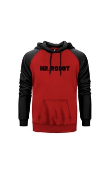 Mr. Robot Kırmızı Renk Reglan Kol Sweatshirt Mr. Robot Kırmızı Renk Reglan Kol Sweatshirt