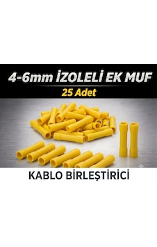 4-6mm İzoleli Kablo Birleştirici Ek Muf 25 Adet 4-6mm İzoleli Kablo Birleştirici Ek Muf 25 Adet