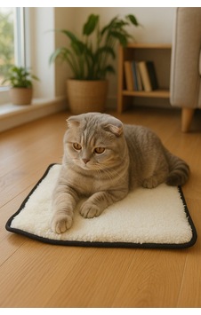Yumuşak Dokulu Peluş Kedi Halısı 40x40 Cm Kulübe İçi Pofuduk Minder Yumuşak Dokulu Peluş Kedi Halısı 40x40 Cm Kulübe İçi Pofuduk Minder