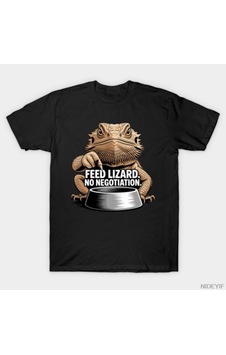 Flood Of Style Feed Lizard Pazarlık Yok Komik Sürüngen T-shirt Erkekler Kadınlar Için % 100% Pamuk T Shirt K Çok Renkli