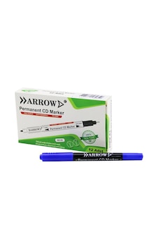 Arrow Ak-02 + Kalemi Permanent 1mm Cd Marker 0.4mm 2 Uçlu Mavi - 12'li Paket Diğer