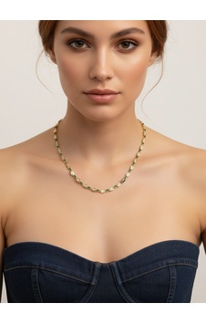 Valmont Accessories Kadın Altın Renk Yeşil Taşlı Sıralı Kolye Valmont Accessories Kadın Altın Renk Yeşil Taşlı Sıralı Kolye
