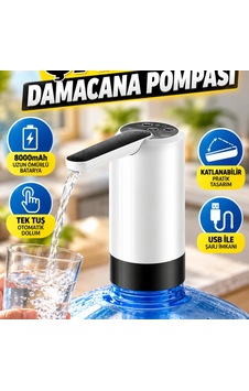 8000mah Şarjlı Damacana Su Pompası Tek Tuş Otomatik Dolum Cihazı Katlanabilir Tasarım Renkli 8000mah Şarjlı Damacana Su Pompası Tek Tuş Otomatik Dolum Cihazı Katlanabilir Tasarım Renkli