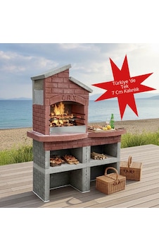 Mangal Barbekü 70 Lik Çatı Masalı Model Barbekü Gross Gri - Kırmızı Mangal Barbekü 70 Lik Çatı Masalı Model Barbekü Gross Gri - Kırmızı