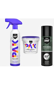 Selsil Üçlü Temizlik Seti, Pak Krem 500 Gr Ve Köpük Temizleyici 500 Ml, Etiket Sökücü 200 Ml