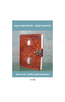 Etnik Çiçek İşlemeli Taşlı Deri Defter 18x13 Cm Çok Renkli Etnik Çiçek İşlemeli Taşlı Deri Defter 18x13 Cm Çok Renkli