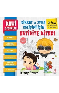 Dahi Çocuklar - El Becerisi ve Boyama - Dikkat Geliştiren Zeka Gelişimi İçin Aktivite Kitabı - 3-4 Y- Arunas Yayıncılık Dahi Çocuklar - El Becerisi ve Boyama - Dikkat Geliştiren Zeka Gelişimi İçin Aktivite Kitabı - 3-4 Y- Arunas Yayıncılık