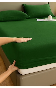 Kışlık Tek Kişilik Kadife Lastikli Çarşaf 100x200+30 Yeşil Kışlık Tek Kişilik Kadife Lastikli Çarşaf 100x200+30 Yeşil