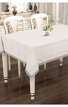 Asu 160x220 Cm Tek Masa Örtüsü Krem Krem Asu 160x220 Cm Tek Masa Örtüsü Krem Krem