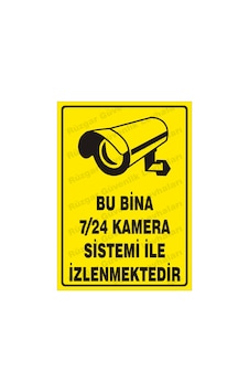 Kamera İle İzlenmektedir Galvaniz 15x21 Cm Bu Bina Kamera İle İzlenmektedir Galvaniz 15x21 Cm Bu Bina