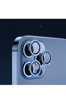 Apple Uyumlu iPhone 12 Pro Kamera Lens Koruyucu 3'lü Set Safir Çizilmez. Mavi