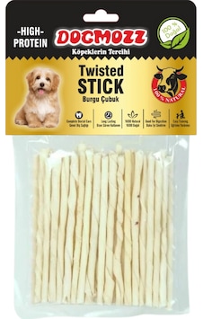 Dogmozz Premium Deri Burgu Stick Kalın Beyaz 50'li