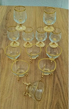 Çnr Home Collection 12 Parça Gold Kahve Yanı 6 Lı Su Bardağı & 6 Lı Lokumluk-şekerlik Gold Çnr Home Collection 12 Parça Gold Kahve Yanı 6 Lı Su Bardağı & 6 Lı Lokumluk-şekerlik Gold