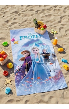 Dijital Baskılı Frozen Elsa- Anna Çocuk Plaj Havlusu Mavi Dijital Baskılı Frozen Elsa- Anna Çocuk Plaj Havlusu Mavi