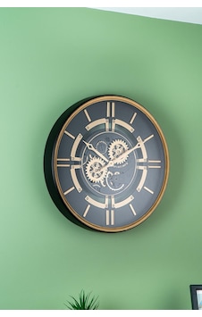 Çarklı Duvar Saati - 59 Cm Siyah Çarklı Duvar Saati - 59 Cm Siyah