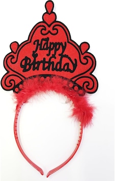 Happy Birthday Neon Kırmızı Renk Doğum Günü Tacı 24x15 Cm " Happy Birthday Neon Kırmızı Renk Doğum Günü Tacı 24x15 Cm "