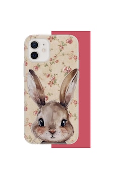 İphone 11 Uyumlu Kahverengi Tavşan Uv Baskılı Silikon Kılıf Renkli İphone 11 Uyumlu Kahverengi Tavşan Uv Baskılı Silikon Kılıf Renkli