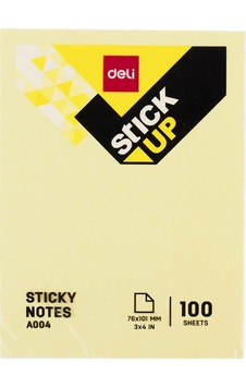 Deli Sticky Notes Yapışkanlı Not Kağıdı 76x101 Mm Sarı Ea00453 Deli Sticky Notes Yapışkanlı Not Kağıdı 76x101 Mm Sarı Ea00453