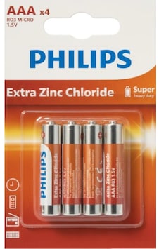 Philips Extra Çinko Aaa Kalem Pil 1.5v 4lü Blister Paket R03l4b Philips Extra Çinko Aaa Kalem Pil 1.5v 4lü Blister Paket R03l4b