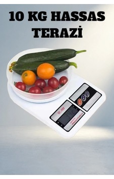 Tasarımlı Dijital Mutfak Tartısı 10 Kg Kapasiteli Kompakt Model Açık Beyaz