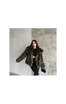 Rabia Çelik Kadın Yeşil Premium Peluş Kışlık Suni Kürk Mont Yeşil Yeşil Rabia Çelik Kadın Yeşil Premium Peluş Kışlık Suni Kürk Mont Yeşil Yeşil