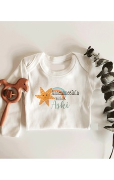 İmaj Tuğbababy Anneannesinin Biricik Aşkı Uzun Kol Çıtçıtlı Organik Bebek Body Beyaz İmaj Tuğbababy Anneannesinin Biricik Aşkı Uzun Kol Çıtçıtlı Organik Bebek Body Beyaz
