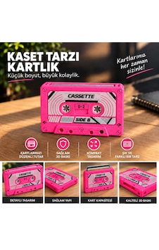 Kasetcep Retro Kaset Kartlık Pembe Kasetcep Retro Kaset Kartlık Pembe