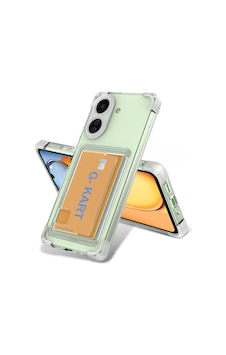 Xiaomi Poco C65 Kılıf Airbag Tasarımlı Şeffaf Kartlıklı Zore G-kart Kapak Renksiz