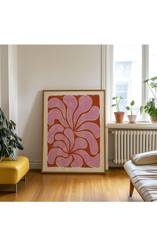 Pembe Paslı Girdap Baskılı Soyut Botanik Duvar Sanatı, Çiçek Yaprağı Desenli Poster, Turuncu Oturma Odası Dekorasyonu Pembe Paslı Girdap Baskılı Soyut Botanik Duvar Sanatı, Çiçek Yaprağı Desenli Poster, Turuncu Oturma Odası Dekorasyonu