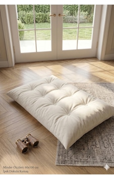 Düğme Desenli Kapitone Yer, Sedir Ve Palet Minderi 60x100 Cm Krem Krem Düğme Desenli Kapitone Yer, Sedir Ve Palet Minderi 60x100 Cm Krem Krem