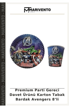 Premium Parti Gereci Davet Ürünü Karton Tabak Bardak Avengers 8 Li Diğer Premium Parti Gereci Davet Ürünü Karton Tabak Bardak Avengers 8 Li Diğer