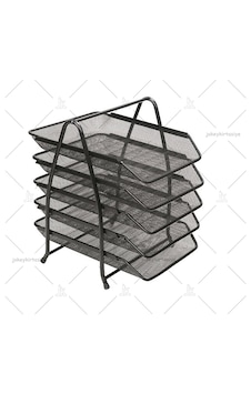 5 Katlı Masa Üstü Hareketli Metal Evrak Rafı