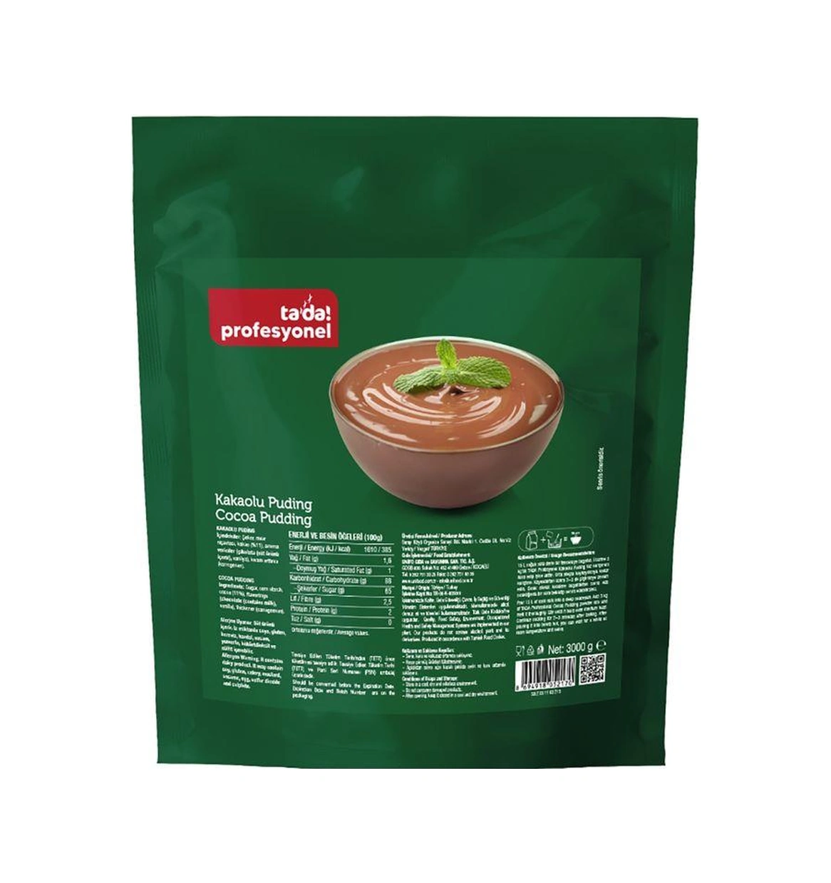 Tada Profesyonel Kakaolu Puding 3 Kg Tada Profesyonel Kakaolu Puding 3 Kg
