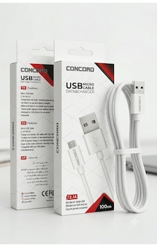 Concord 2.1a Hızlı Şarj & Veri Aktarım Kablosu 100 Cm Micro Usb Girişli 1 Metre Concord 2.1a Hızlı Şarj & Veri Aktarım Kablosu 100 Cm Micro Usb Girişli 1 Metre