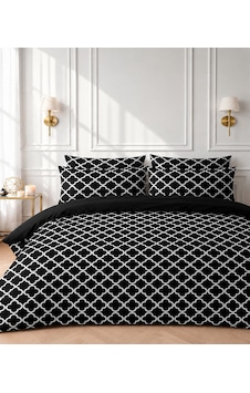More Home Çift Kişilik Nevresim Takımı Lastikli Çarşaflı Motif Desenli Siyah Beyaz Beyaz - Siyah More Home Çift Kişilik Nevresim Takımı Lastikli Çarşaflı Motif Desenli Siyah Beyaz Beyaz - Siyah