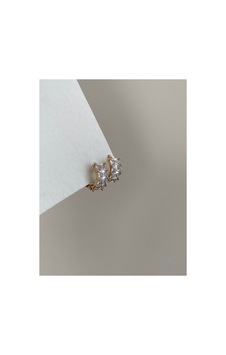 Çelik Kristal Taşlı Mini Anais Halka Küpe -kararma Yapmaz- Altın Çelik Kristal Taşlı Mini Anais Halka Küpe -kararma Yapmaz- Altın