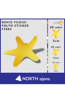 Deniz Yıldızı Folyo Duvar Sticklerı Altın Deniz Yıldızı Folyo Duvar Sticklerı Altın