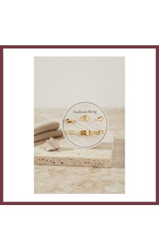 Storeşahin Gold Renk Pirinç Bohem Detaylı 6'lı Yüzük Seti Byk4309 Shn0720 Storeşahin Gold Renk Pirinç Bohem Detaylı 6'lı Yüzük Seti Byk4309 Shn0720