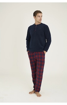 Moda Dua Kocabey 7304 Erkek Midi Yaka Pijama Takım Lacivert Moda Dua Kocabey 7304 Erkek Midi Yaka Pijama Takım Lacivert