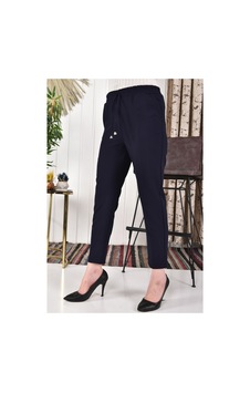 Ggmm Beli Lastikli Dabıl Kumaş Pantolon Lacivert - 621259658 Lacivert