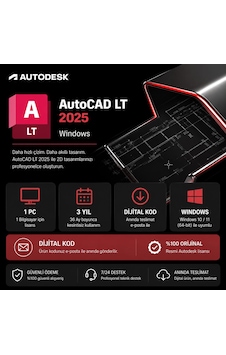 Autodesk Autocad Lt 2025 Windows - 1 Pc 3 Yıl Dijital Kod
