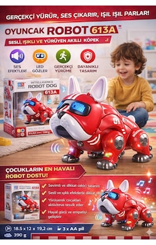 Robot Köpek Sesli Işıklı Ve Yürüyen Akıllı Köpek Oyuncak - Kırmızı Robot Köpek Sesli Işıklı Ve Yürüyen Akıllı Köpek Oyuncak - Kırmızı