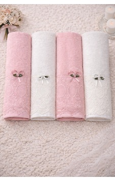 4'lü %100 Pamuklu Gelin Damat Bohçası Çeyizlik Hediyelik Fransız Güpürlü Fiyonklu 50x90 El Yüz Havlusu / Havlu Seti Beyaz/pembe Ayna 4'lü %100 Pamuklu Gelin Damat Bohçası Çeyizlik Hediyelik Fransız Güpürlü Fiyonklu 50x90 El Yüz Havlusu / Havlu Seti Beyaz/pembe Ayna