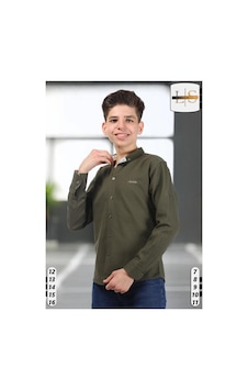 Lasgaris Jeans Erkek Çocuk Uzun Kollu Gömlek Haki Lasgaris Jeans Erkek Çocuk Uzun Kollu Gömlek Haki