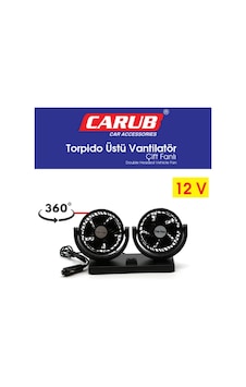 Carub Vantilatör 12v Torpido Üstü İki Fan Ayarlı 6400607