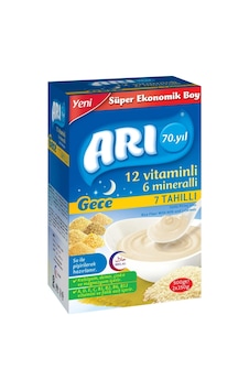 Arı Gece 12 Vitaminli 6 Mineralli Sütlü 7 Tahıllı 6+ Ay Pirinç Unu 500 G Arı Gece 12 Vitaminli 6 Mineralli Sütlü 7 Tahıllı 6+ Ay Pirinç Unu 500 G