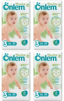 Önlem Botanika Bebek Bezi 3 Numara İkili Jumbo Midi 50'li x 4 4'lü Önlem Botanika Bebek Bezi 3 Numara İkili Jumbo Midi 50'li x 4 4'lü