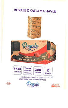 Royale Z Katlama Havlu 200 Adet 12 Paket