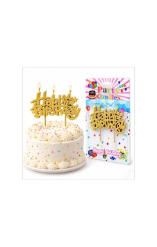 Happy Birthday Doğum Günü Pasta Mumu, 11 Cm - Altın Happy Birthday Doğum Günü Pasta Mumu, 11 Cm - Altın